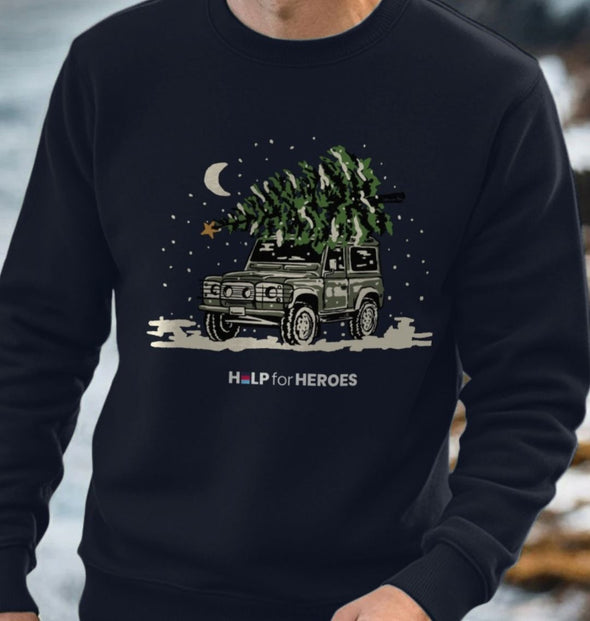 CHRISTMAS LAND ROVER SWEATSHIRT NAVY