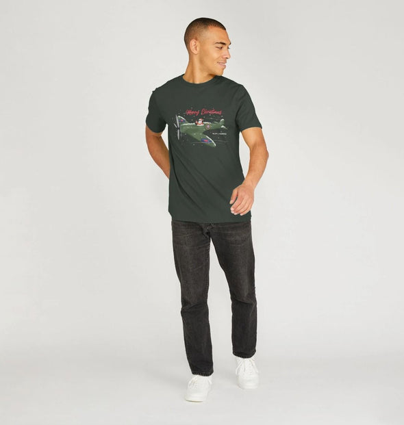 SANTA IN A SPITFIRE CHRISTMAS T-SHIRT DARK GREY