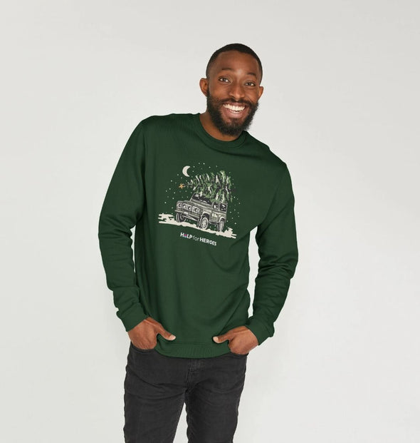 CHRISTMAS LAND ROVER SWEATSHIRT EVERGREEN