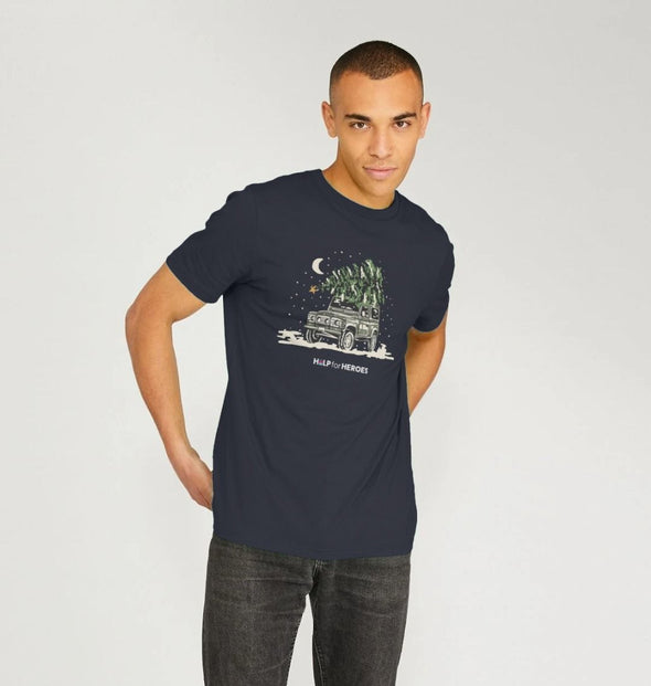 CHRISTMAS LAND ROVER T-SHIRT NAVY