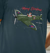 SANTA IN A SPITFIRE CHRISTMAS T-SHIRT DENIM BLUE