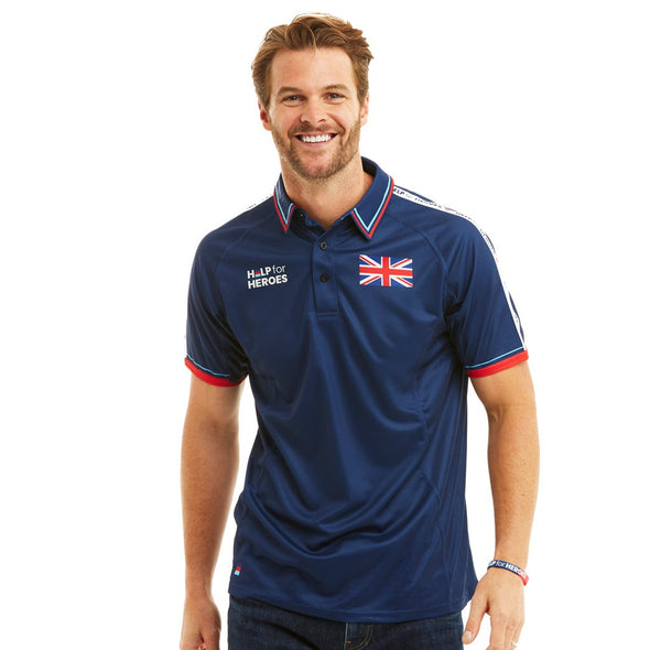 Help for Heroes Navy Tri Stripe Football Polo