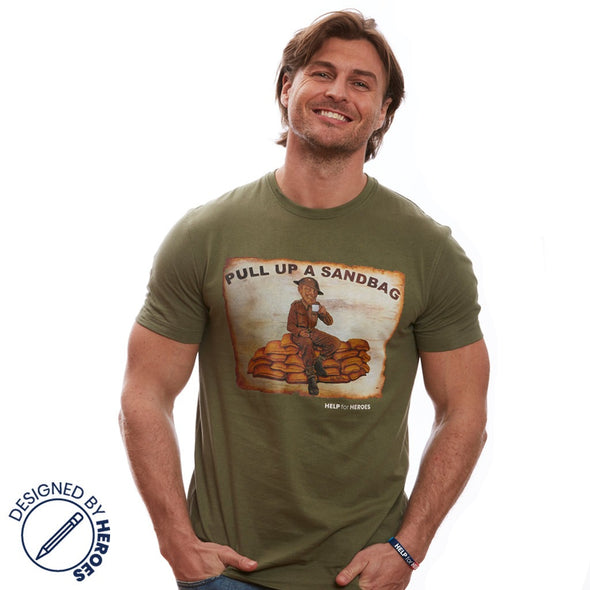 Help for Heroes Green Pull Up A Sandbag T-Shirt