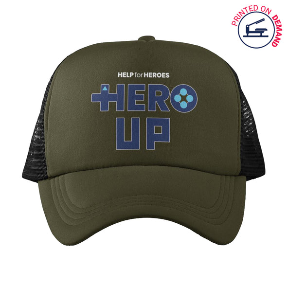 Help for Heroes Green Hero Up Trucker Baseball Cap