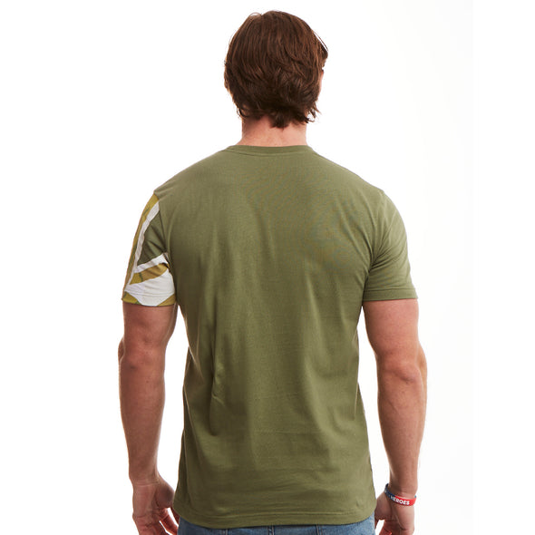 Help for Heroes Military Green Union Jack Sleeve T-shirt