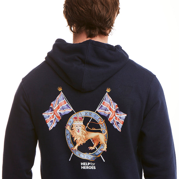 Help for Heroes Navy Lion and Garter Pullover Hoody