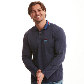 Help for Heroes Navy Marl Spirit Long Sleeve Polo