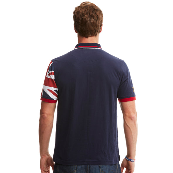 Help for Heroes Navy Neptune Polo and Union Jack Sleeve T-Shirt Bundle