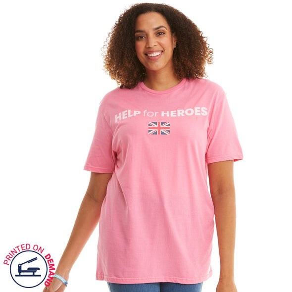 Help for Heroes Women's Pink Union Jack Logo T-Shirt