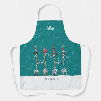 Help for Heroes Teal Four Candles Apron