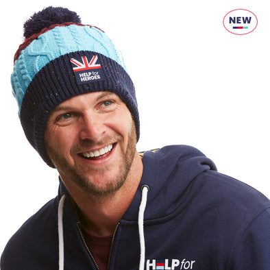 Help for Heroes Tri Stripe Bobble Hat