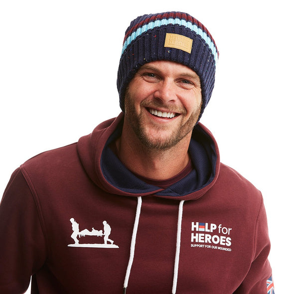 Help for Heroes Navy Stripe Courage Beanie